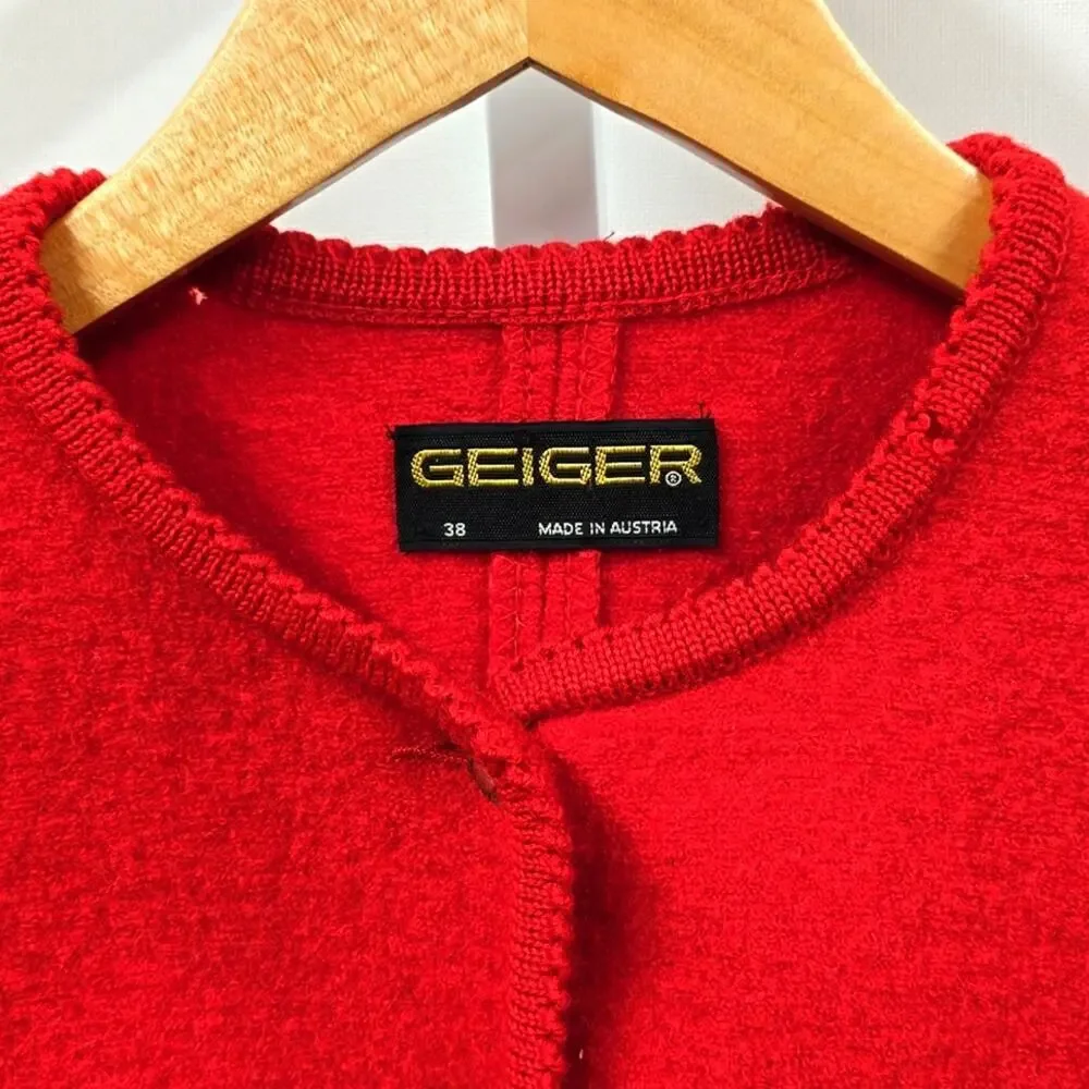 Vintage Geiger Red Wool Jacket Small - Picture 2 of 3